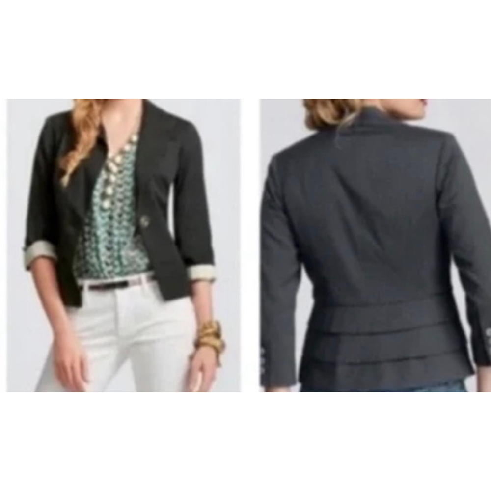 Women's Cabi Black Blazer with Ruffled Back Size 4